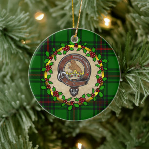 Décoration En Céramique Beveridge Clan Badge & Tartan Personnalisé Noël