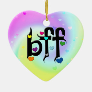 Décoration En Céramique bff ~ coeurs