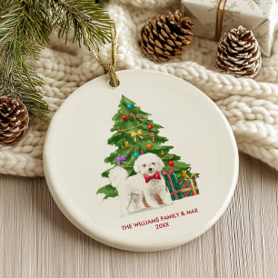 Décoration En Céramique Bichon Frise Dog Noël personnalisé