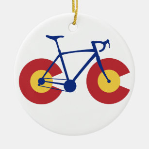 Décoration En Céramique Bicyclette de drapeau du Colorado