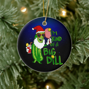 Décoration En Céramique Big Dill PIckleball Père Noël Noël