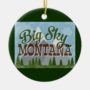 Décoration En Céramique Big Sky Montana Fun Retro Montagnes Neige