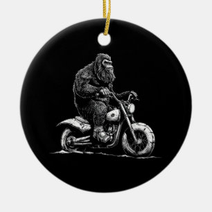 Décoration En Céramique Bigfoot équitation Un Vélo Moto Drôle Sasquatch M