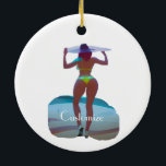 Décoration En Céramique Bikini Booty Beach Girl Thunder_Cove<br><div class="desc">Curvaceous Bikini Booty Beach Girl portant grand casquette à customiser,  personnalisez en changeant de nom</div>