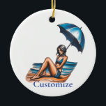 Décoration En Céramique Bikini Girl Beach Napping Thunder_Cove<br><div class="desc">Bikini Girl Beach Napper sous un parasol de plage pour personnaliser</div>