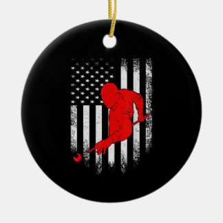 Décoration En Céramique Billard Lover | American Flag Billiards Gift