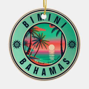 Décoration En Céramique Bimini Bahamas Retro Sunset Travel Souvenir 1950