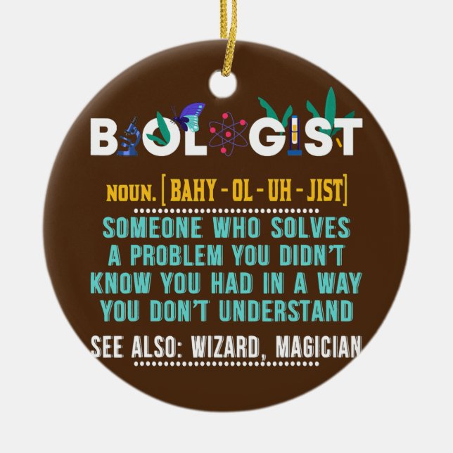 Décoration En Céramique Biologiste Drôle cadeau pour professeur de biologi (Devant)