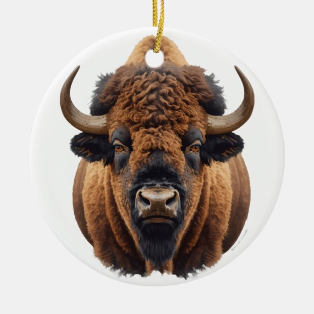 Décoration En Céramique Bison (Devant)