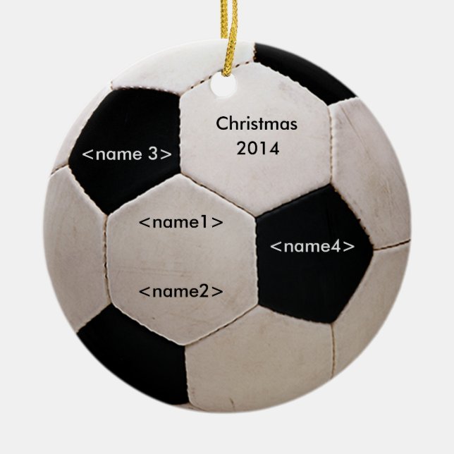 Décoration En Céramique Black and White Soccer Ball with names (Devant)