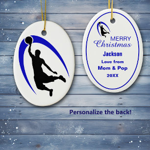 Décoration En Céramique Black Blue Basketball Logo Personalized Ceramic Or