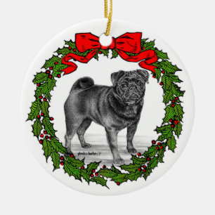 Décoration En Céramique Black Carlin Dog Art par Glenda S. Harlan