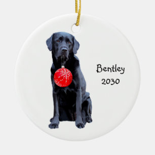 Décoration En Céramique Black Lab Noël Animaux de compagnie Chien de vacan