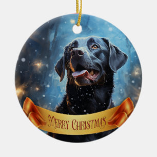 Décoration En Céramique Black Labrador Retriever