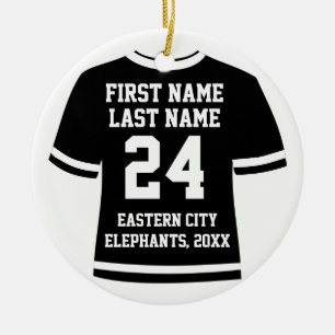 Décoration En Céramique Black Photo Football Football Hockey Sport Jersey