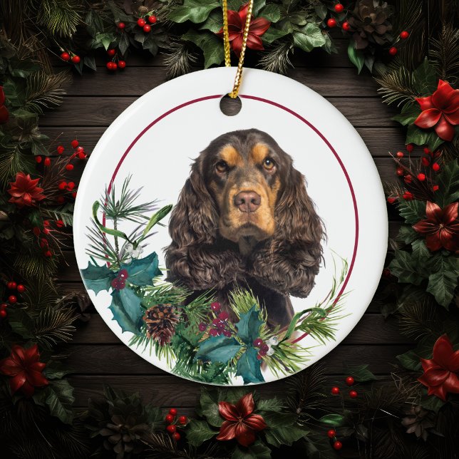 Décoration En Céramique Black Tan Cocker Spaniel À feuillage persistant Be (Créateur téléchargé)