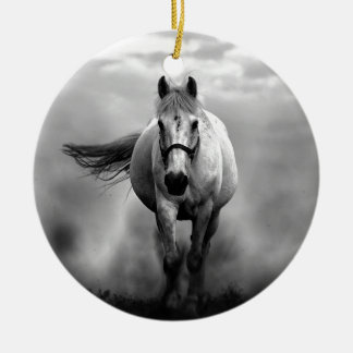 Décoration En Céramique Black White Runse Horse Freedom