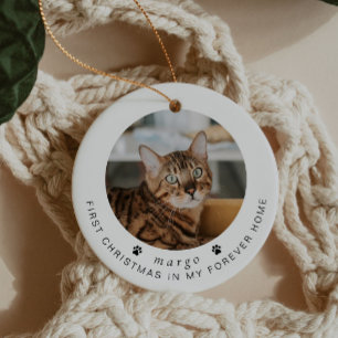 Décoration En Céramique BLAIR Modern 1Noël Chat ou photo de animal de comp