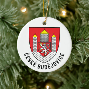 Décoration En Céramique Blason de České Budějovice, République tchèque