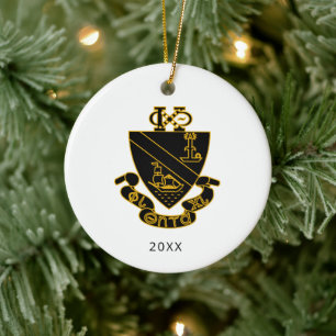 Décoration En Céramique Blason de Phi Chi Theta Or et Noir