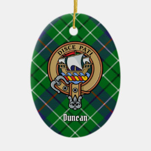 Décoration En Céramique Blason du clan Duncan sur tartan
