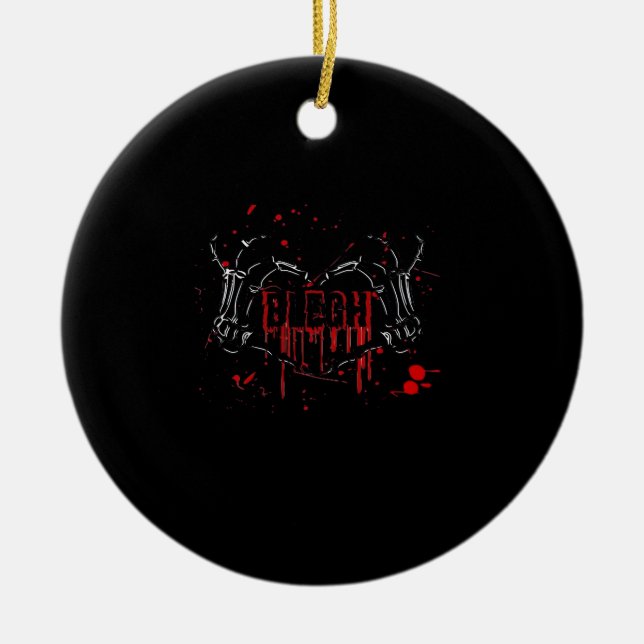 Décoration En Céramique Blegh Breakdown, Skeleton Heart Hands, Emo Band, S (Devant)