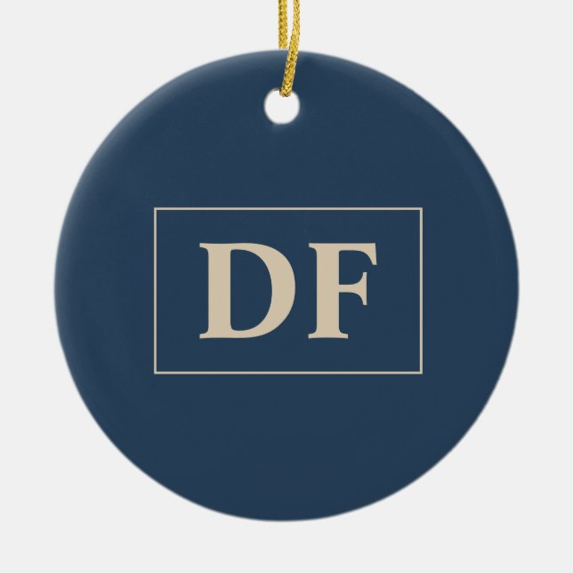 Décoration En Céramique Bleu Avec Initiales Vanille (Devant)