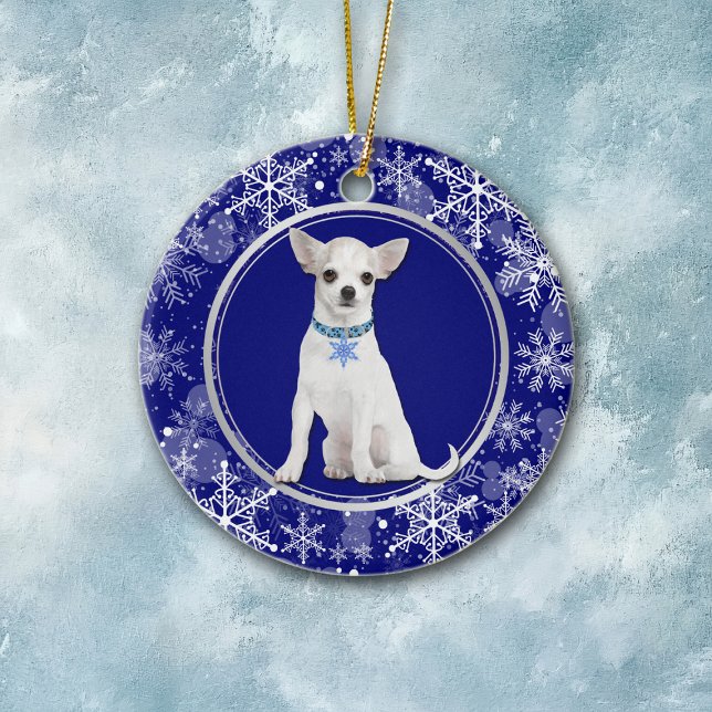 Décoration En Céramique Bleu blanc Fluge blanche Chihuahua (Créateur téléchargé)