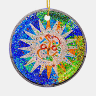 Décoration En Céramique Bleu de détail de Gaudi