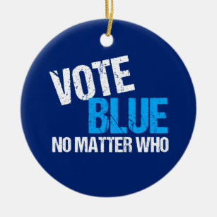 Décoration En Céramique Bleu de vote n'importe qui Démocrate