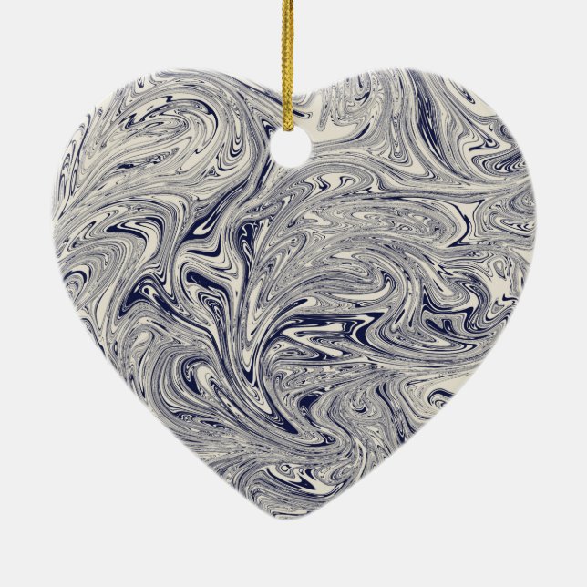 Décoration En Céramique Bleu élégant et Marbre blanc (Dos)