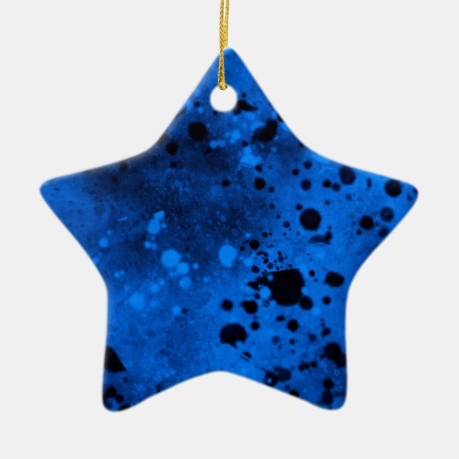 Décoration en céramique bleu et noir (Devant)