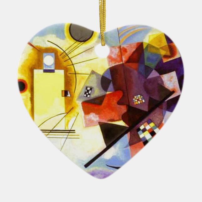 Décoration En Céramique Bleu rouge jaune Kandinsky peinture Abstraite (Devant)