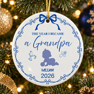 Décoration En Céramique Bleu Royal L'Année Où Je Suis Devenu Grand-Père No