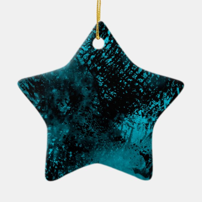 Décoration en céramique bleue et noire (Devant)