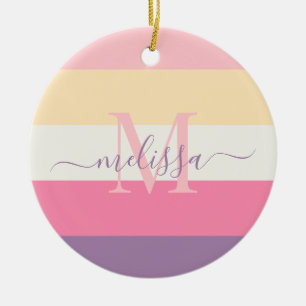 Décoration En Céramique Blocage couleur rose pastel jaune violet