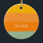 Décoration En Céramique Blocs de couleur Abstraits Orange Personnalisé<br><div class="desc">Cette décoration personnalisée apporte des tons chauds et terreux à votre décor de vacances avec son dégradé apaisant de jaune moutarde, d'orange et de vert sage. Le design minimaliste est élevé avec un script élégant, ce qui en fait un souvenir intemporel. Parfait pour célébrer quelqu'un de spécial ou ajouter une...</div>