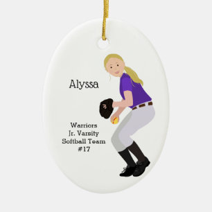 Décoration En Céramique Blonde de violet et blanc féminin