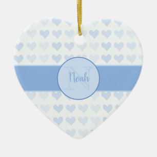 Décoration En Céramique Blue Baby Boy Prénom Monogramme