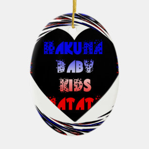 Décoration En Céramique Blue Black Hakuna Matata Baby Kids Design.png