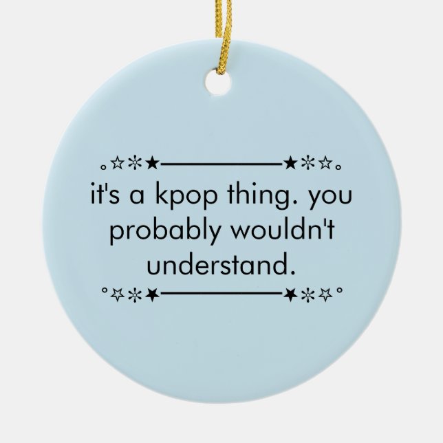 Décoration En Céramique Blue Cute Ado Aesthetic Kpop (Devant)