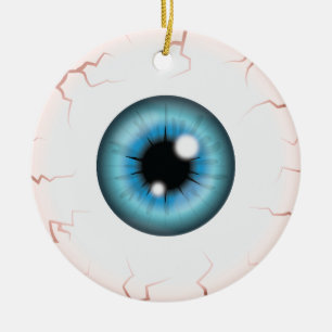 Décoration En Céramique Blue Eyeball Avec Nom Personnalisé Joyeux Oeil Hal