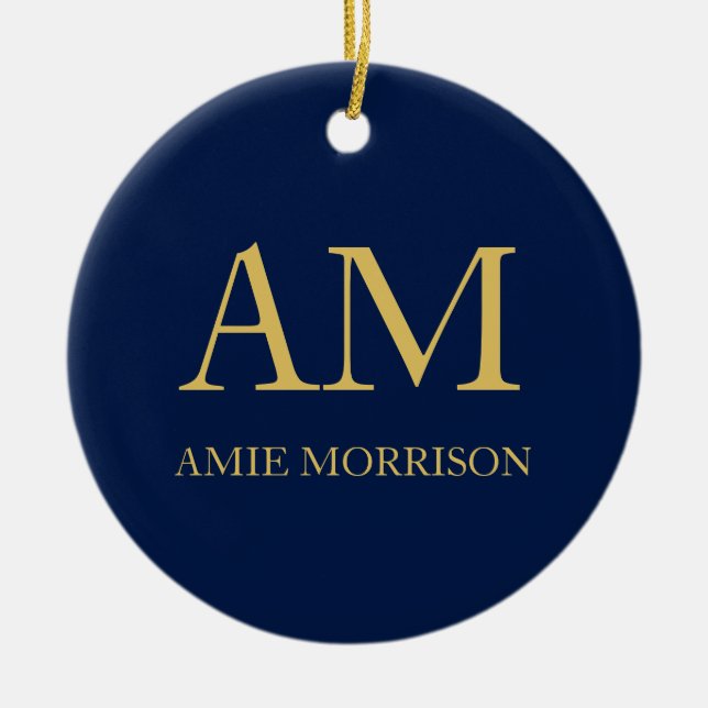 Décoration En Céramique Blue Gold Colours Professionnel Lettres initiales  (Devant)