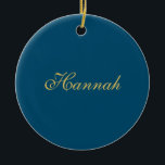 Décoration En Céramique Blue Gold Professional Nom minimaliste tendance<br><div class="desc">Représenter ce design moderne et élégant. Ce modèle peut être customisé pour répondre à tous les métiers professionnels.</div>