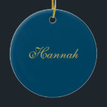 Décoration En Céramique Blue Gold Professional Nom minimaliste tendance<br><div class="desc">Représenter ce design moderne et élégant. Ce modèle peut être customisé pour répondre à tous les métiers professionnels.</div>