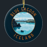 Décoration En Céramique Blue Lagoon Islande Cercle en détresse<br><div class="desc">Blue Lagoon Islande design vectoriel art. Le Blue Lagoon est un spa géothermique du sud-ouest de l'Islande. Le spa est situé dans un champ de lave près de Grindavík et en face du Mont Žorbjörn sur la péninsule de Reykjanes.</div>