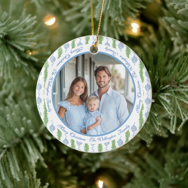 Décoration En Céramique Blue & White Chinoiserie Garland Grandmillennial (Arbre)