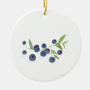Décoration En Céramique Blueberries fruits cuisine aquarelle nourriture po