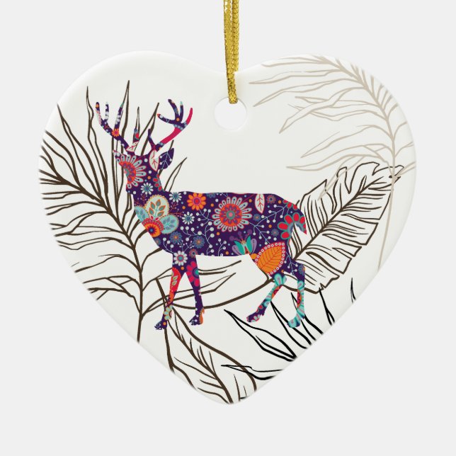Décoration En Céramique Boho Deer Restez Sauvage Gitan Enfant (Devant)