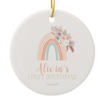Boho Rainbow Watercolor Premier anniversaire